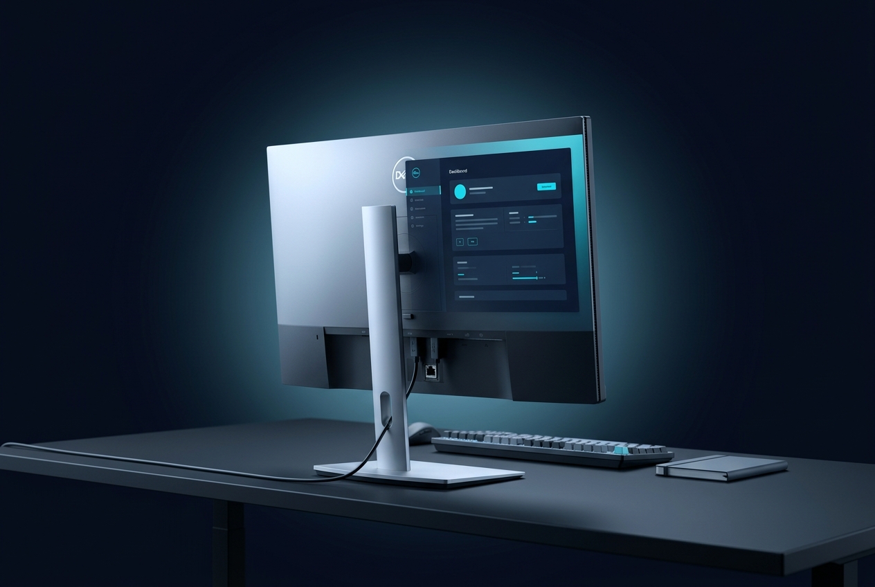 Monitor profesional Dell UltraSharp con puertos USB-C Thunderbolt y Ethernet integrados